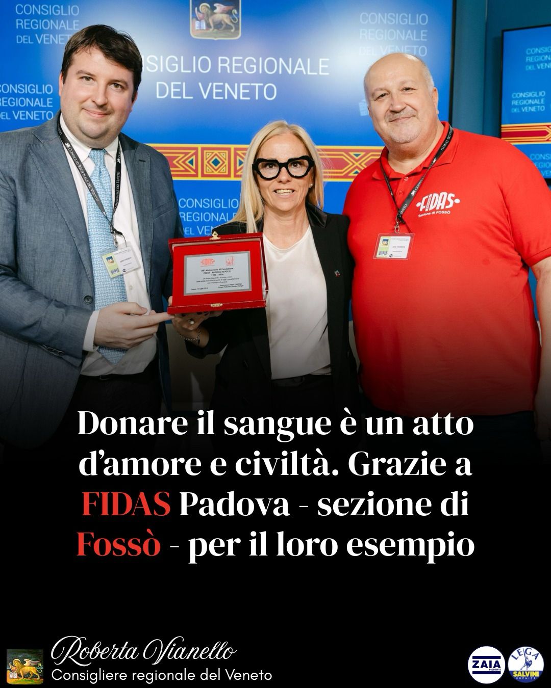 Clicca per accedere all'articolo Consigliere regionale Roberta Vianello: “Donare il sangue è un atto di amore e di civiltà"
